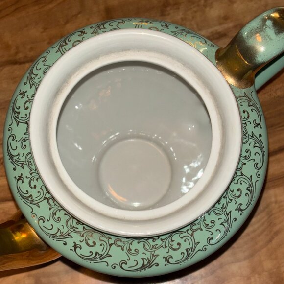 Vintage Hall China Teapot - Los Angeles shape in Monterrey Green - Picture 5 of 6